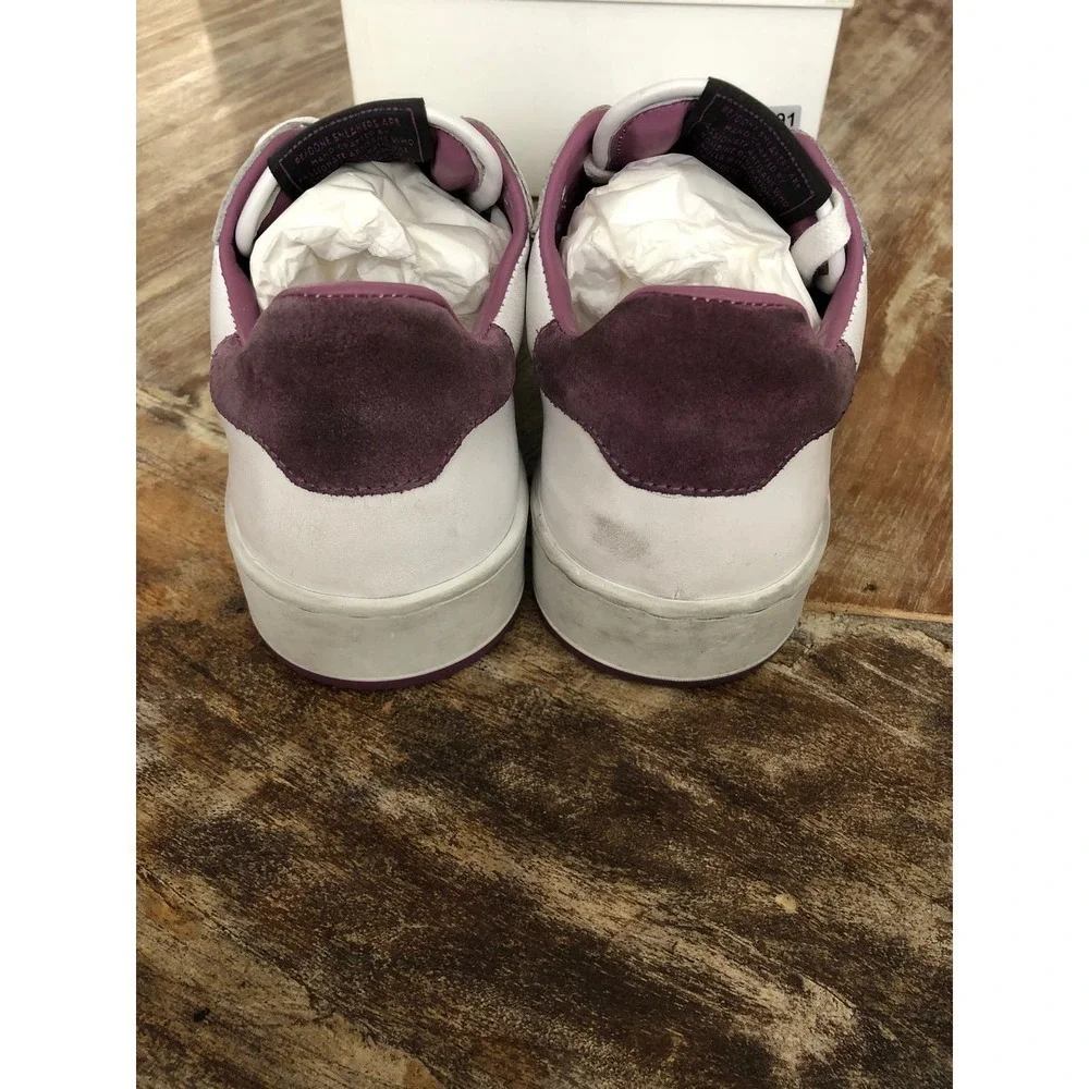 RE/DONE 80s Basketball Sneakers Leather Suede Low Top Shoes White Purple NWB 37